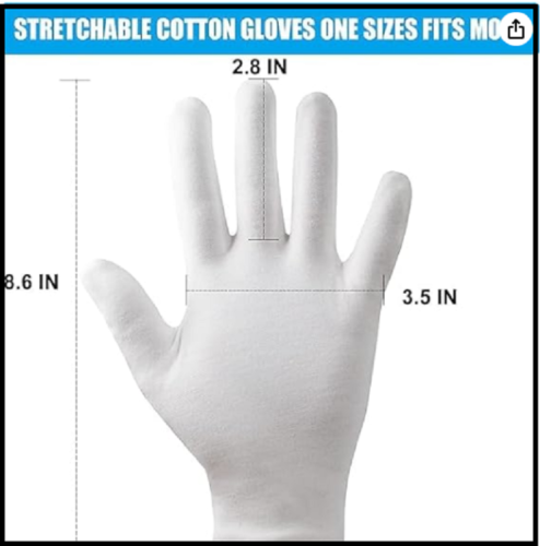 White Gloves, 7 Pairs Thicken Cotton Gloves, Moisturizing Gloves Overnight - Picture 2 of 5
