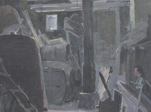 Kostadin Rusakov ( 1929 - 2001 ) gouache painting , scenographic design signed - Picture 9 of 9