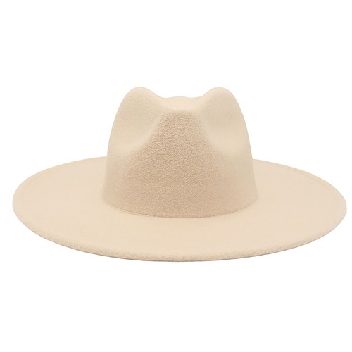 Classic Western Wide Brim Fedora Hat for Men Women Felt Panama Cap Trilby - Bild 27 von 31