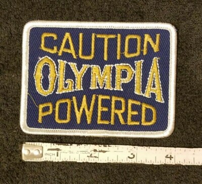VTG OLYMPIA BEER Caution Motorcycle Outlaw 1970s Biker Patch