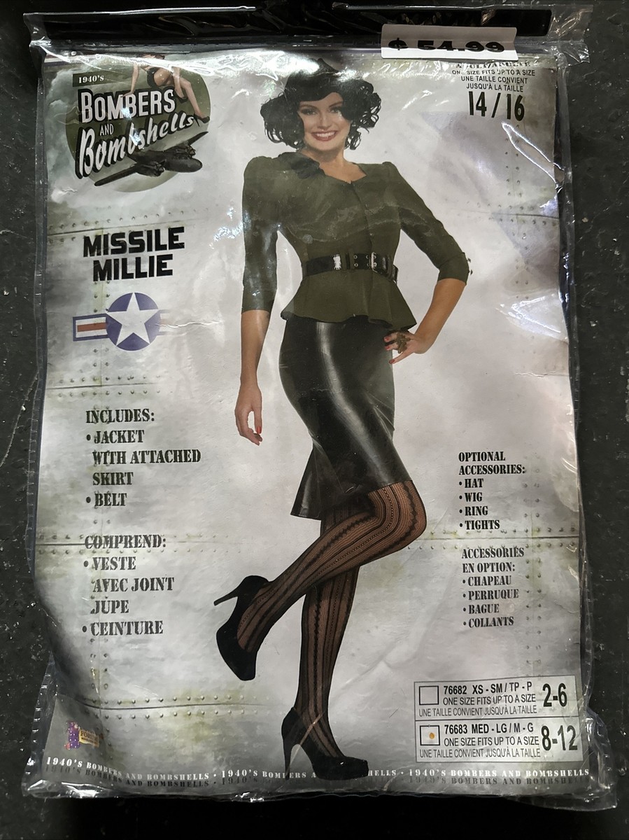 Missile Millie 40's Retro Army Military Pin-Up USO M/L Dress Halloween  Costume