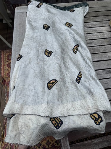 Kariza Vintage Multi Color Flowy Reversible Artistic Design Wrap Skirt Size Med - Picture 4 of 4