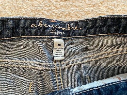 Abercrombie & Fitch A&F AF Denim Washed Whisker Jeans Shorts Kids Teen Girl 16 - Picture 3 of 6