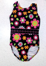 SIMONE BILES GK Elite Gymnastics Dance Leotard Adult Small 70's Flower Power