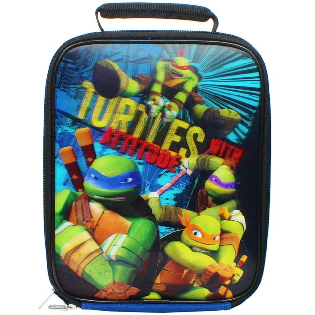 Mutant Ninja Turtles 3 D Lead Free Insulated School Lunch Tote Box Kit Nwt 20