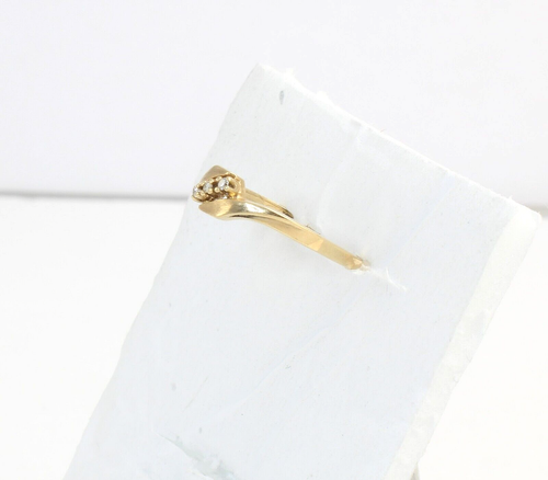 + 14k Gold Genuine 3 SI2 Diamond Stackable Friendship Band Ladies Ring Size 7 - Picture 4 of 11