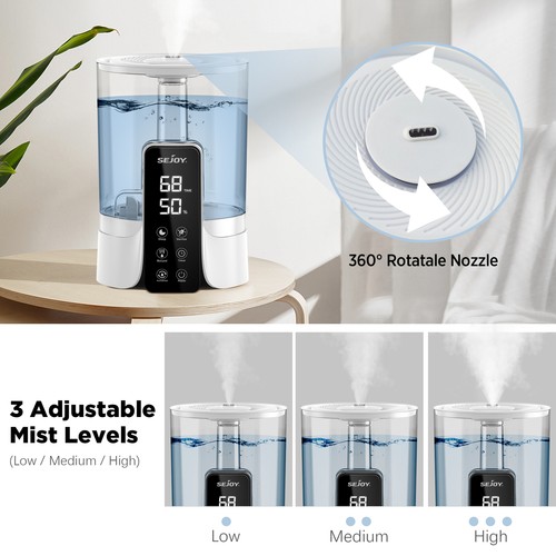 6L Ultrasonic Humidifiers For Bedroom Large Room Office Cool Mist Air Humidifier - Picture 5 of 11
