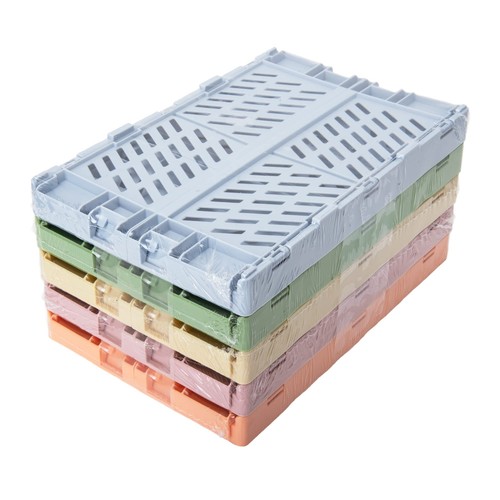 Xuanmuque 5-Pack Collapsible Plastic Storage Baskets for Organizing with Hand... - Picture 7 of 8