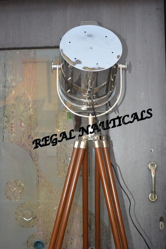 Nautical Flap Industrial Hollywood Chrome Marine Spotlight Decorative Floor Lamp - Picture 5 of 7