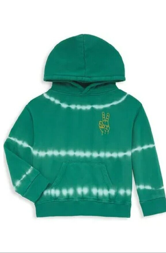 KIDS MAISON LABICHE PARIS PEACE SIGN GREEN TIE DYE HOODIE SWEATSHIRT SZ 10