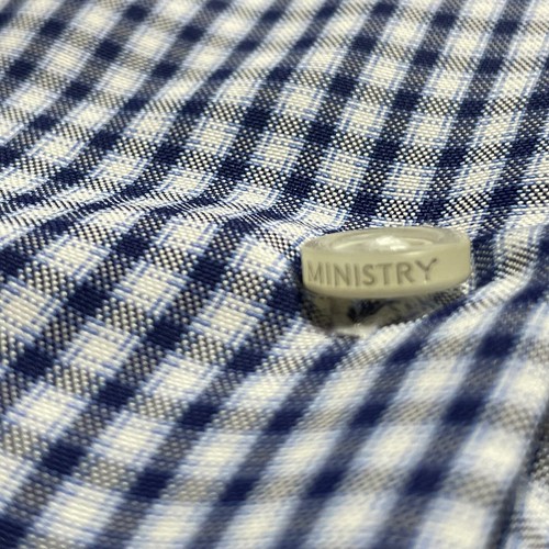 Camicia Ministry Of Supply Aero Zero blu bianca ordinata check poli slim XL - Foto 7 di 17