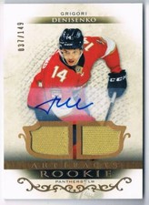 2021-22 ARTIFACTS AUTO DUAL MATERIAL GOLD GRIGORI DENISENKO AUTO 037/149 FLORIDA