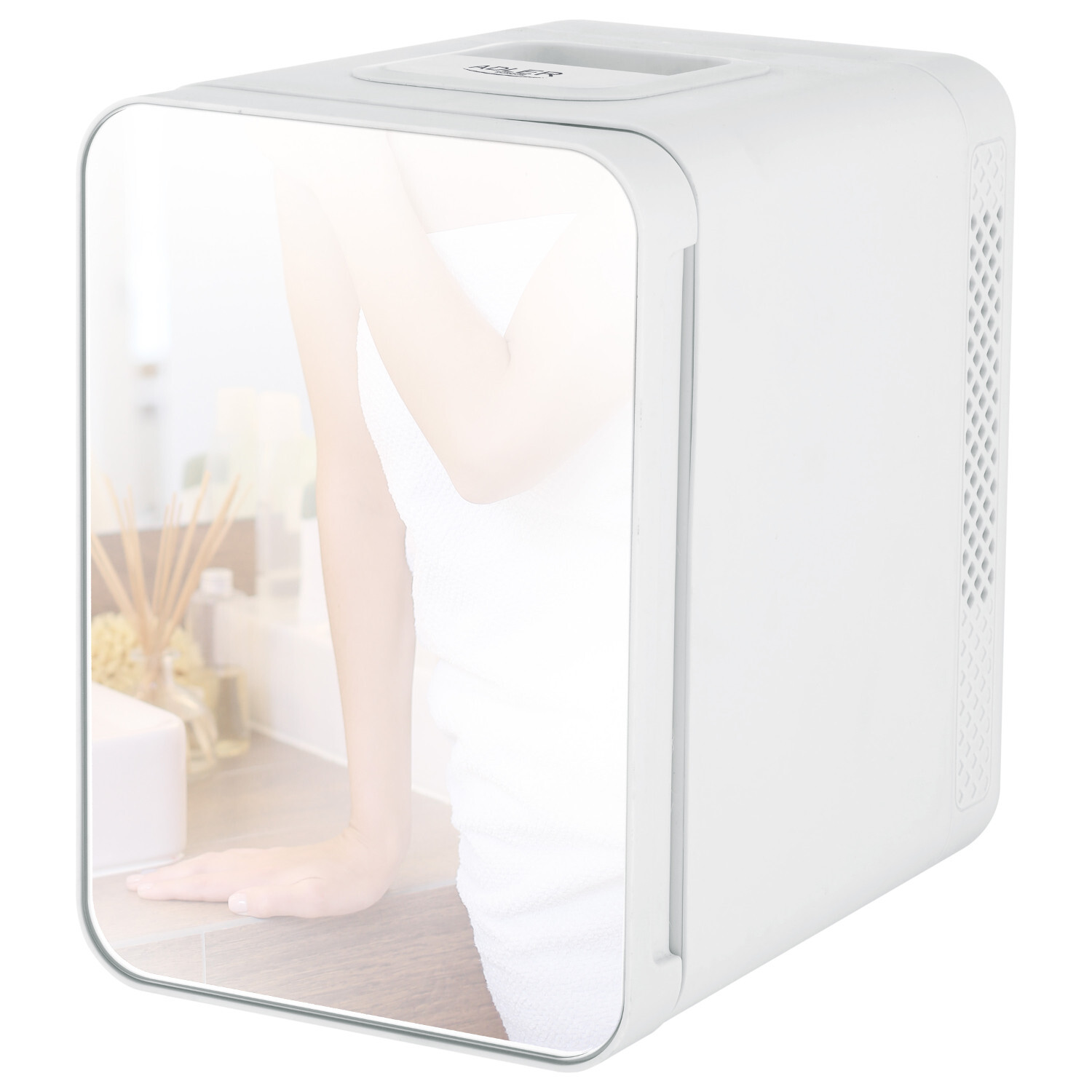 Mini-réfrigérateur portable Adler AD 8085 de 4L avec miroir cosmétique intégré