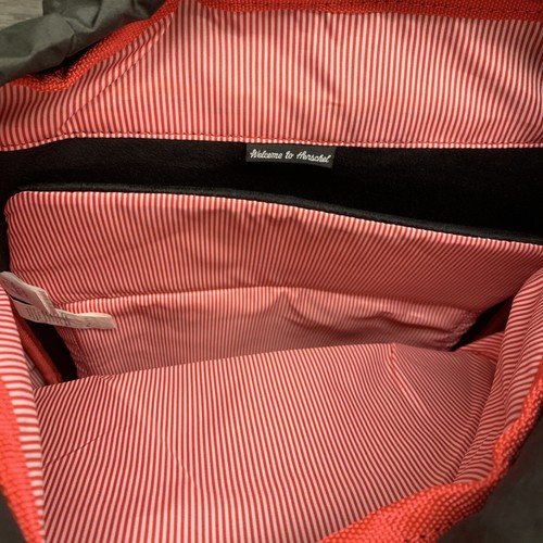 Herschel Backpack Retreat Dark Gray Saddle Black Straps Laptop Slot Red Lining - Picture 4 of 4