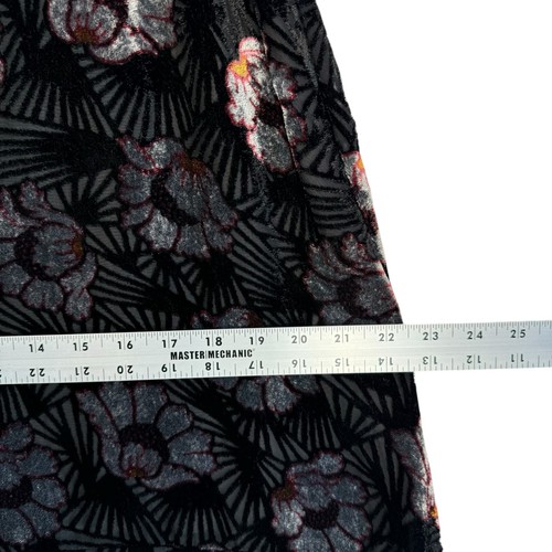 Ann Taylor Loft Samt Kleid Damen SM Schwarz Mini Whimsigoth Iced Floral Swing - Bild 9 von 13
