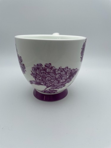 Portobello by Inspire Lilac Mug Footed Purple Hydrangeas & Floral 16oz Cup B20 - Picture 2 of 14