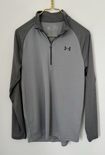 Under Armour Gray Lightweight Quarter Zip Athletic Long Sleeve Shirt Men’s Small