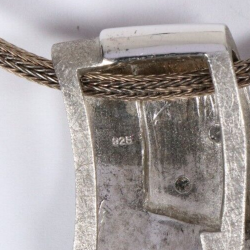 1980's Designer Collier 925 Silber + 4 Steine Halskette Silberschmiedearbeit - 第 6/8 張圖片