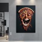 Pizza Face Graffiti Pop Art Abstract Paint Wall Art Canvas Unframed Print Art