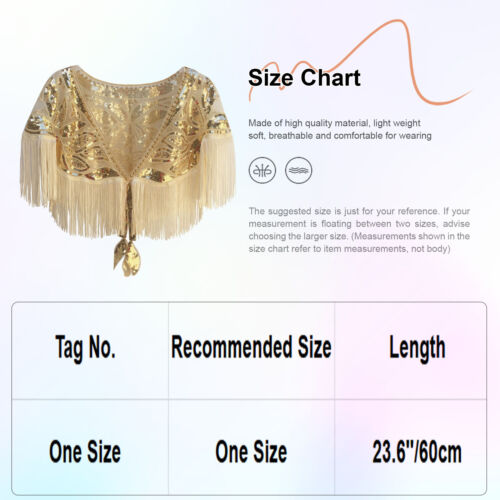 Womens Scarf Wrap Shiny Evening Cape Elegant Party Shawl Plastic Beads Flapper - Picture 18 of 18