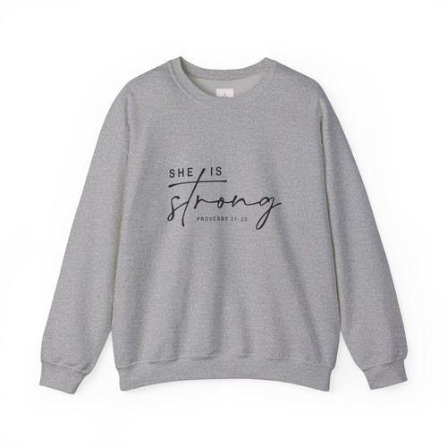 She Is Strong Sweatshirt, Inspirational Crewneck, Faith-Based Apparel, Christian - Bild 6 von 25