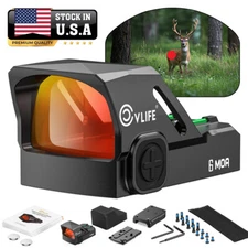 Motion Awake Tactical 6 MOA Red Dot Sight RefIex Optics Scope + Integrated Fiber