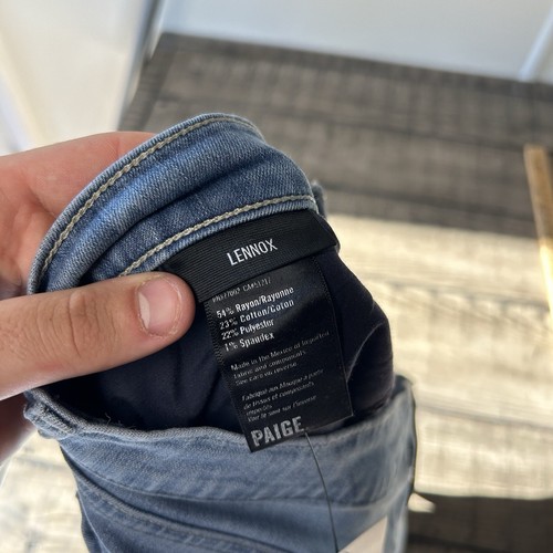 PAIGE Lennox Stretch Denim Slim Fit Jeans Crestfield (M653697-8166) Men’s 34x32 - Picture 10 of 12