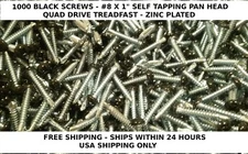 1000 - #8 X 1" Black Pan Head Self Tapping Screws RV Motorhome Cargo Trailer 