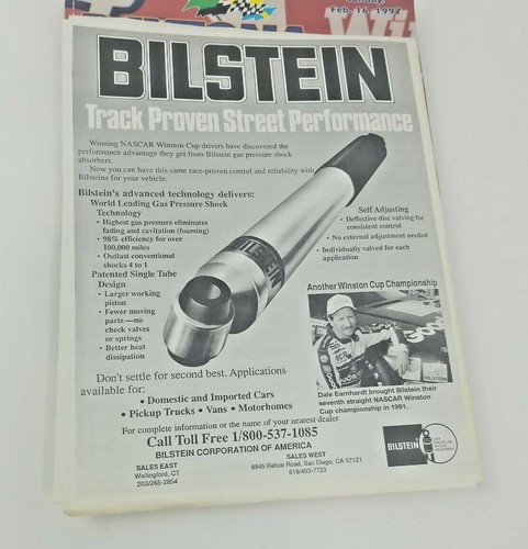 1992 DAYTONA 500 NASCAR Winston Cup PROGRAM WITH PATCH Starting Lineup - Picture 6 of 7