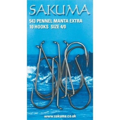 All Sizes 1//0-8//0 Sakuma 543 Pennel Manta Extra Hooks