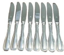 DJ SAUMUR Saumur Modern Hollow Butter Spreaders Set of 8 Stainless Flatware