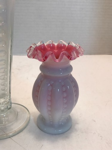 Unique blue/white/pink Vases with different designs (set of 4) - Picture 4 of 12
