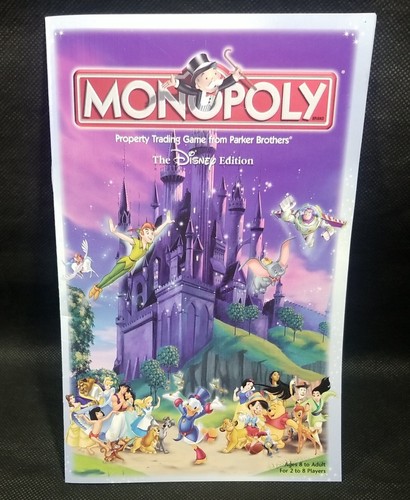 2001 Monopoly Disney Edition Replacement Instruction Booklet Part Piece Only