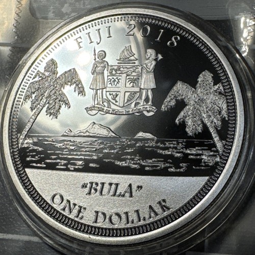 Moneda de un dólar Bula Vona Dina 1 oz .999 plata redonda Fiji 2018 COBM-7747 - Imagen 3 de 6