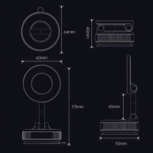 360deg Adjustable Magnetic Vacuum Suction Cup Car Phone Holder Mount for MagSafe - Picture 4 of 6