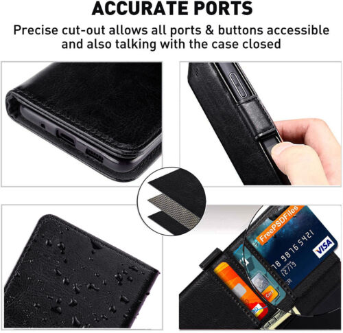 For Samsung Galaxy Cell Phone Pouch Card Wallet Flip Leather Stand Case Cover - Picture 15 of 27