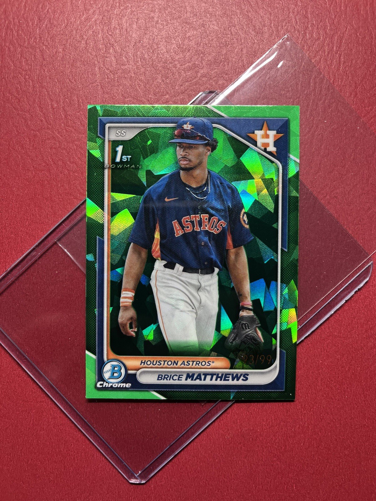 2024 Bowman Sapphire Brice Matthews 1st Bowman Green /99 #BCP-69 Astros
