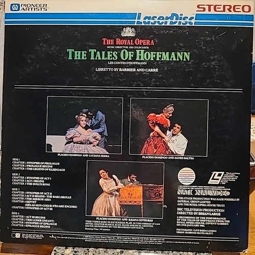 The Tales Of Hoffmann Laserdisc - Royal Opera - Placido Domingo - 80's - Picture 2 of 2