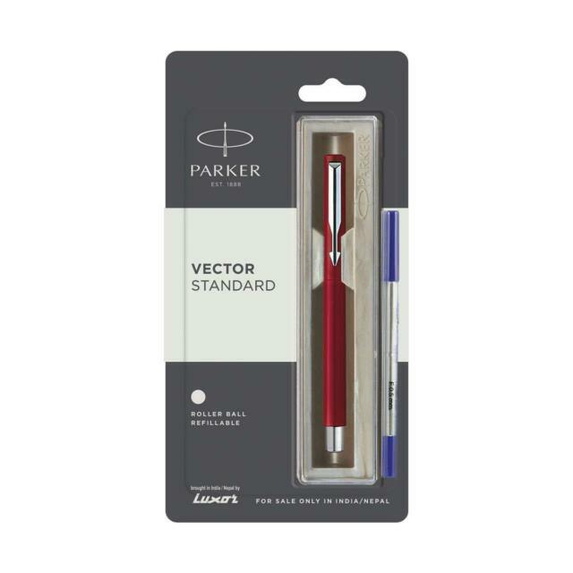 GENUINE PARKER BETA STANDARD Blue BODY ROLLER POINT PEN BLACK TRIM 0.5 MM