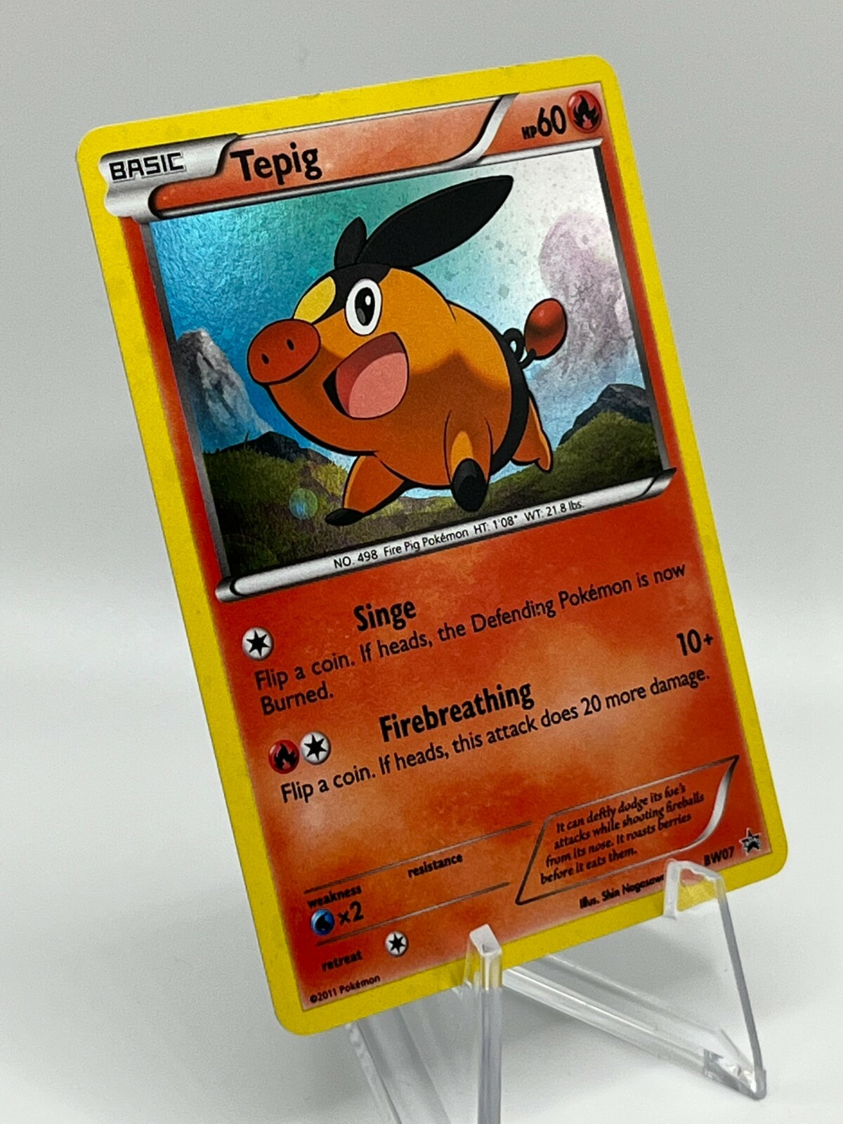 2011 Pokemon-BW Black Star Promo. TEPIG - BW07. Holo. Rare. Never Played