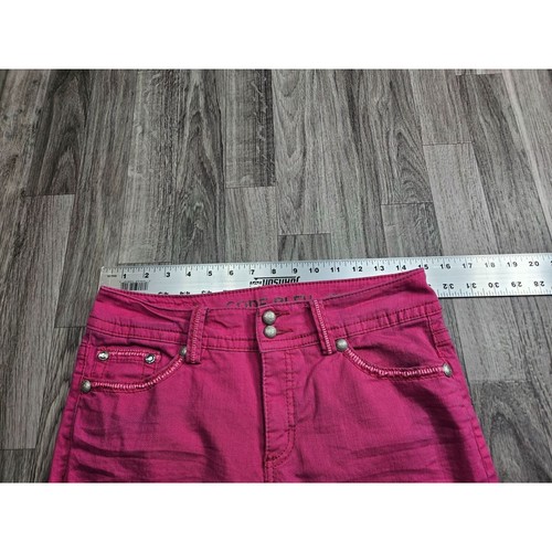 Code Bleu Womens Size 6 / 27 Embroidered Pink Denim Jeans - Picture 8 of 12