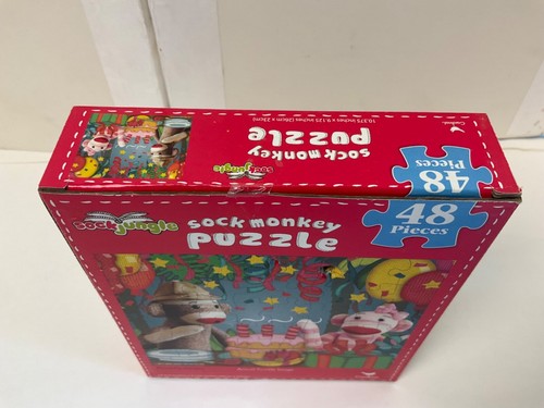 New ! Birthday Sock Monkey 48 Piece Puzzle Jungle Cake 50 Gift Butterfly Garden - Picture 3 of 9