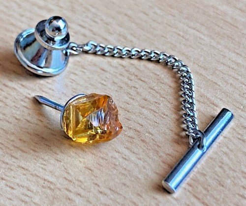 Tie Pins  Peridot, Garnet, Citrine, Topaz Freeform Natural Gemstones S925 - Picture 37 of 40