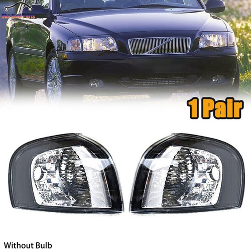 1 Pair Front Corner Light Turn Signal Lamp NO Bulb For Volvo S80 1999-2006