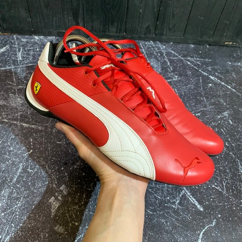 Puma Ferrari Vintage Red Leather Men's Sneakers Size 44.5 EU 29 cm 11 US - Picture 2 of 12