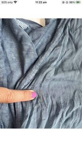 120 Percent Lino Open Front Long Sleeve Silk Linen Cardigan Blue Size Large - Picture 8 of 8