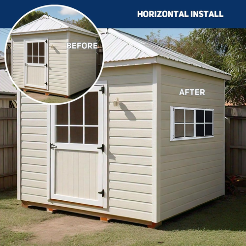 18"X27" Shed Window for Chicken Coop, Playhouse and Mobihome, White Shed Windows - Picture 4 of 6