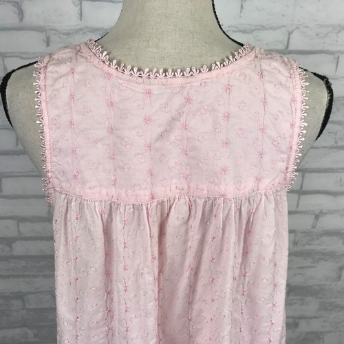 Adonna Nightgown Pink Cottagecore Prairie Ruffles Small Cotton Embroidered - Picture 6 of 8