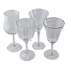 Mismatched Wine Glassware Collection set/4 vintage etched mixed cocktail glasses