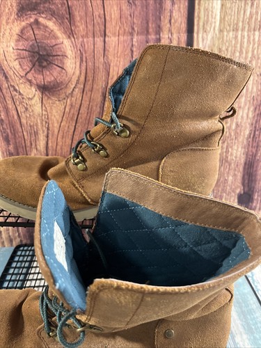The North Face Ballard lace II brown with quilted teal lace up combat boots US 8 - Picture 4 of 7
